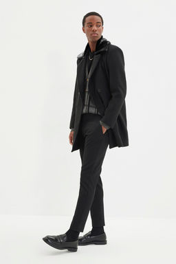 TRENDYOL MAN Siyah Regular Fit Kurk Yakal? K?sl?k Kase Kaban TMNAW21KB0063 - Trendyolmilla фото 2