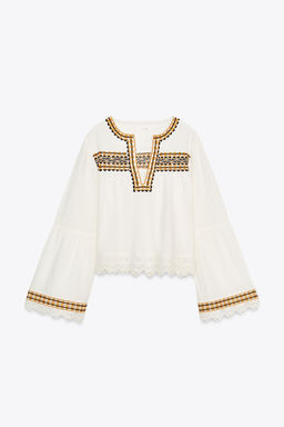 ZW COLLECTION EMBROIDERED SHIRT - Zara фото 16