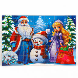 Пазл для детей магнитный деревянный Новый год! Дед Мороз, 21?15 см, 35 элементов - Лесная мастерская фото 3