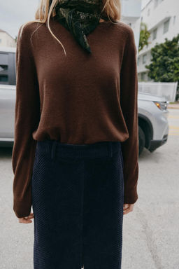 STRAIGHT CORDUROY MIDI SKIRT - Zara фото 2