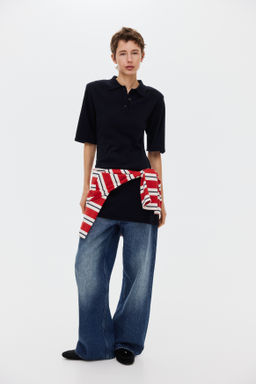 Fine-knit polo dress - H&m фото 4