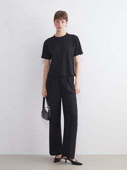 Beli Lastikli Geni? Pa?a Kad?n Pileli Pantolon