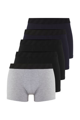TRENDYOL MAN Lacivert 5li Paket Basic Esnek Pamuklu Yumusak Lastikli Boxer TMNSS25BX00004