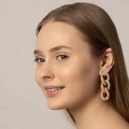 Серьги пластик «Цепь» восторг, светло-коричневые