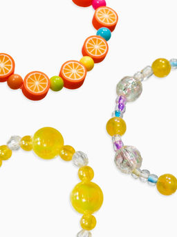 Браслеты детские «Выбражулька. Фрукты», набор 3 шт. цветной, желтый