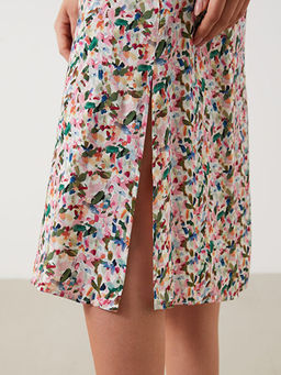 Beli Lastikli Y?rtma?l? ?i?ekli Etek