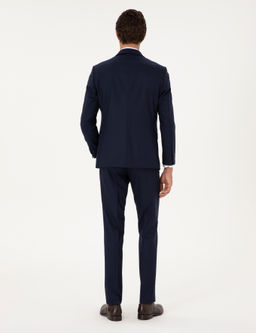 Koyu Lacivert Slim Fit Tak_m Elbise