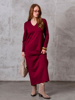 Платье женское с длинным рукавом Марсала