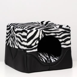 Дом-трансформер квадратный 43 х 43 х 34 см, расцветка зебра - Пижон фото 2