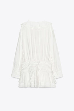 EMBROIDERED RUFFLE SHORT DRESS - Zara фото 8