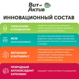 Витамин Вит-Актив СК-Х Хондро д/собак и кошек 90 таб., 6 уп.блок, Фармакс  фото 3