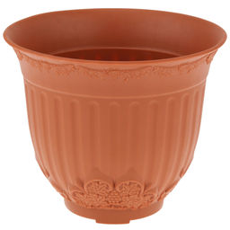 Терракот Горшок для цветов 1,7л, с поддоном, д17см, h14см, резной орнамент, морозостойкий полипропилен, т.м. NECO (Россия) - Домашняя мода фото 3
