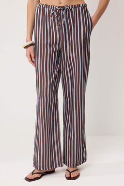 Cok Renkli Beli Lastikli Renkli Cizgili Wide Leg/Genis Paca Pantolon TWOSS26PL00154 - Trendyolmilla фото 7