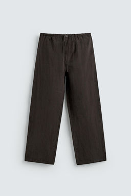PANTAL?N RELAXED FIT 100% LINO / Marr?n oscuro - Zara фото 6