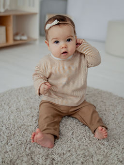 Лонгслив Полоска Экрю с начесом 0+ - Bungly фото 4