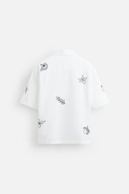 EMBROIDERED COTTON/LINEN SHIRT - Zara фото 7