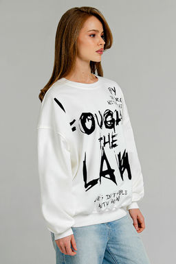 Арт. 15134 Свитшот женский оверсайз 46-52 (4 шт) Цвет:молочный - Калинка фото 3