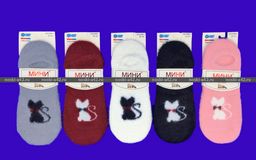 Цена за 10 пар. МИНИBS носки женские укороченные ангора НОРКА ШЕРСТЬ Кошечка 37-41 (фактически 37-41) - Weiwei фото 8