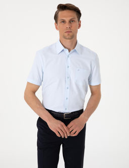 A__k Mavi Regular Fit K_sa Kollu G_mlek
