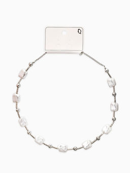 Бусы "Жемчуг" майорика прямоугольник, цвет белый в серебре