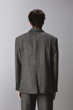 HERRINGBONE WOOL BLEND SUIT BLAZER - Zara фото 11