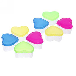 Цена за 2 шт. Набор контейнеров для продуктов 85мл 8шт 6*3,5см сердечки