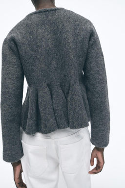 KNIT PEPLUM CARDIGAN - Zara фото 4