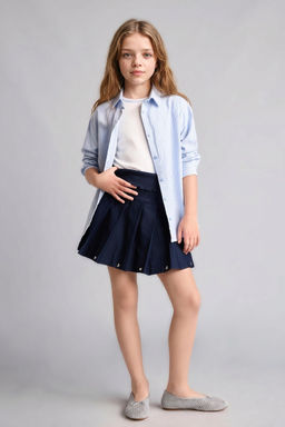 Pamuklu Gabardin Mini Etek K_z _ocuk