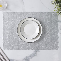 Салфетки сервировочные на стол Доляна «Соломка», 30×45 см, 4 шт., серебряные