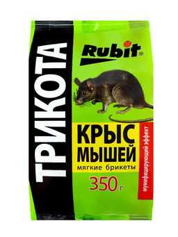 Тесто-брикет от крыс и мышей "Rubit", приманка, 350 г