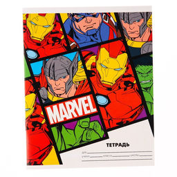 Цена за 20 шт. Тетрадь в линейку 24 листа, 4 вида МИКС, обложка мелованный картон, «Мстители»