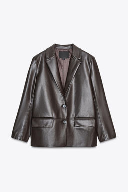 FAUX LEATHER STRAIGHT BLAZER - Zara фото 5