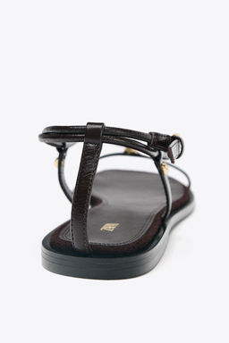 LEATHER THIN STRAPPY SANDALS - Zara фото 15