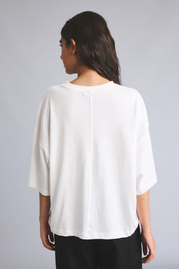 %100 Pamuk Loose Fit K_sa Kollu Ti__rt - Defacto фото 5