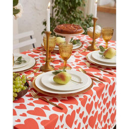 Цена за 2 шт. Скатерть «Этель» Red hearts 149×110 см, 100% хлопок, саржа 190 г/м²