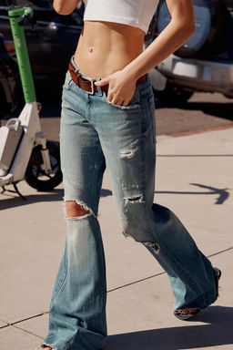 JEANS TRF FLARE ROTOS TIRO MEDIO / Azul - Zara фото 10