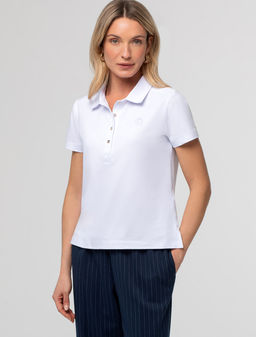 Футболка-поло Vilatte из хлопка с эластаном белый