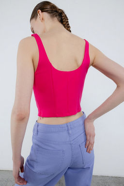 Приталенная блузка-топ корсетного кроя - Incity фото 10