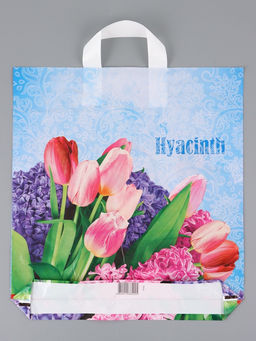 Цена за 25 шт. Пакет "Гиацинт, полиэтиленовый с вырубной ручкой 38х40 см, 40 мкм