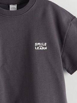 Yaz? Bask?l? Pamuklu Erkek ?ocuk Ti??rt