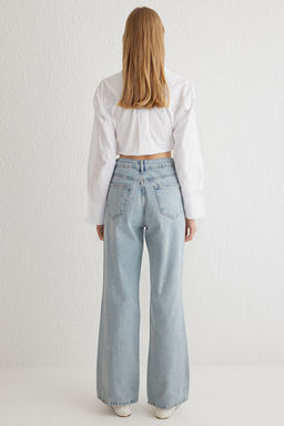 Ac?k Mavi Yuksek Bel Genis Paca Wide Leg Jeans TWOAW24JE00313 - Trendyolmilla фото 5