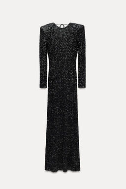ZW COLLECTION SEQUINNED DRESS WITH SHOULDER PADS - Zara фото 9