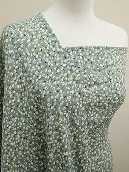 Штапель Ядвига цв.серо-мятная дымка, ш.1.45м, вискоза-100%, 90гр/м.кв - Купава фото 12