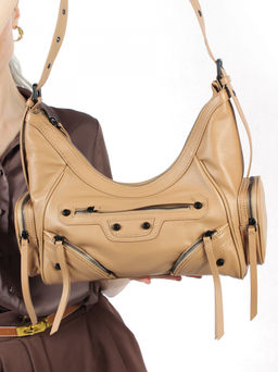 LACCOMA сумка АК6146-бежевый натуральная кожа полиэстер