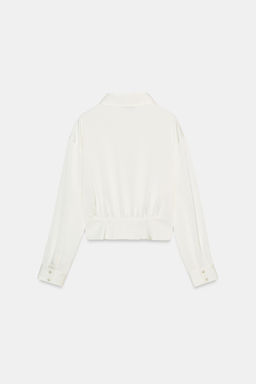 FITTED WAIST SATIN SHIRT - Zara фото 9