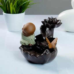 Подставка для благовоний TAKE IT EASY «Бабочка на лотосе», набор благовоний конусы, стелющийся дым, 14×16×12 см