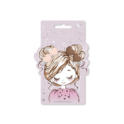 Набор заколок для волос зажим, арт. 71783 / 10 СЕРДЕЧКИ (в наборе: 2шт., 4 см, черный металл, полиметилметакрилат, цвет: коричневый, молочный, подложка из мелованного картона + ПЭТ-пакет с европодвесом)