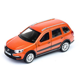 Машина металл Lada Granta Cross 12 см, (двери, багаж, инерц, золотой)
