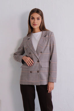 11827 Жакет двубортный в клетку