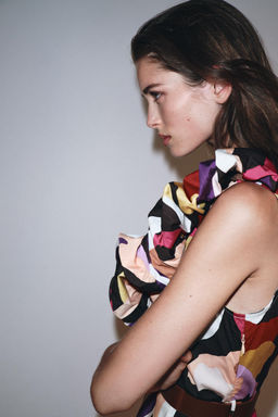 PRINTED POPLIN MIDI DRESS - Zara фото 4
